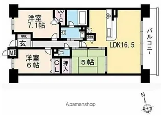 パデシオン南草津駅前【11階】の間取り