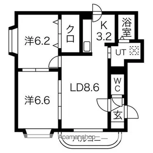 ニューエコライフ宮の沢【3階】の間取り