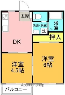 フレグランス麻植Ⅰ【202号室】の間取り