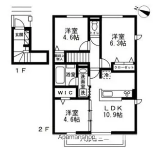 ミルヴィラージュ【2階】の間取り