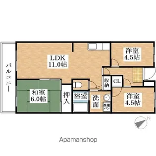 クレール弐番館【306号室】の間取り