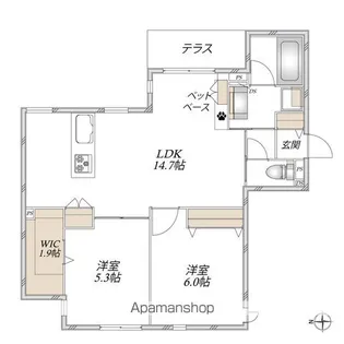 HEBEL MASION大手町【101号室】の間取り