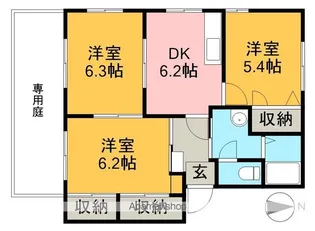 ラ・ベルターナⅠ【2階】の間取り