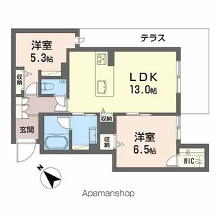 シャーメゾン トレゾール【104号室】の間取り