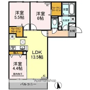 アルモニー B棟【1階】の間取り