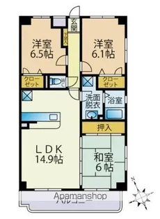 グランパルク若宮【4階】の間取り