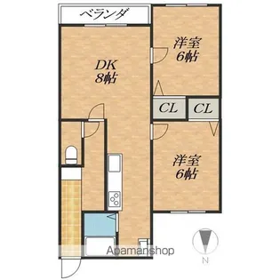 ハイツヒーロー174【2階】の間取り