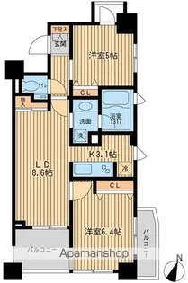 クリオ上野毛ラ・モード【2階】の間取り
