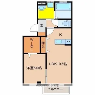 グランピア源藤【105号室】の間取り