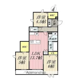 埼玉県三郷市中央3丁目【マンション】の間取り