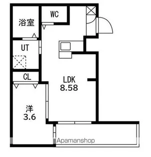 シーエムアンイースト【4階】の間取り