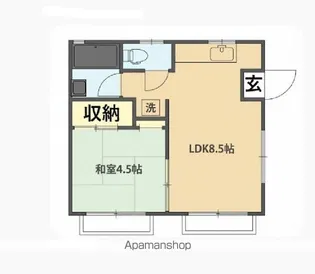 BASE川越【201号室】の間取り