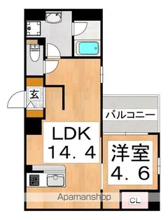 グランエクラ 勝山南【1階】の間取り