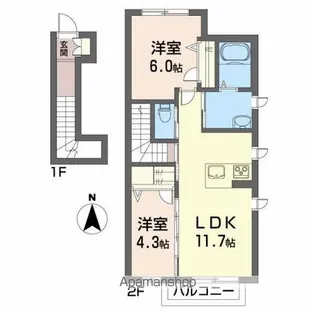 シャーメゾンM【2階】の間取り
