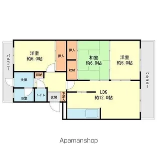 ピースフル板付【2階】の間取り