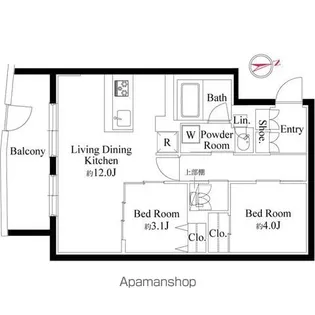 ルネサンスコート目黒南【1階】の間取り