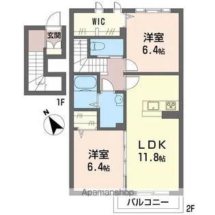 ブランシュⅡ【203号室】の間取り