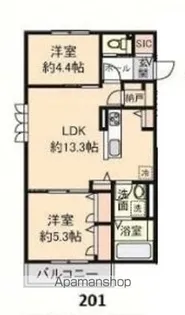 CASA TOA【2階】の間取り