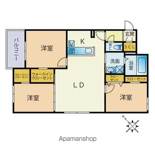 PORTEーBONHEURⅡ【3階】の間取り