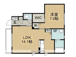 メゾンクラヴィエBC棟【C102号室】の間取り