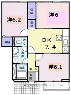 クレールA【202号室】の間取り