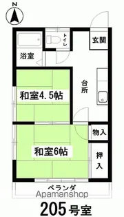 コーポ城【103号室】の間取り