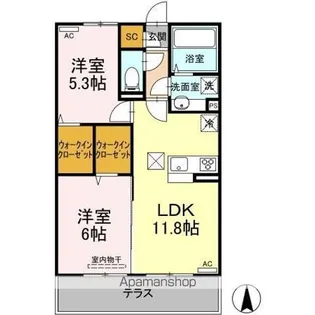 ウエストヴィレッジⅣ【1階】の間取り