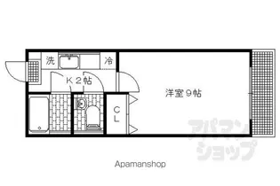 アジュール北白川【103号室】の間取り