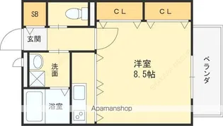 グランドール池島【102号室号室】の間取り