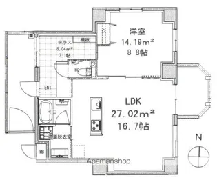 モンテヴェルデ神楽坂弐番館【3階】の間取り