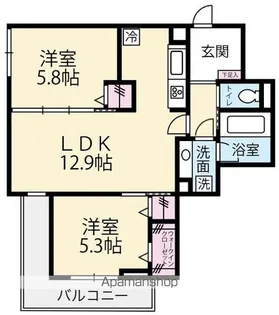 GRADIENCE B【205号室】の間取り
