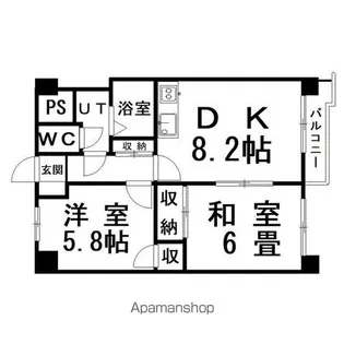 仲浜ハイツ【6階】の間取り