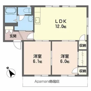 ラルジュ瀬戸A棟【1階】の間取り