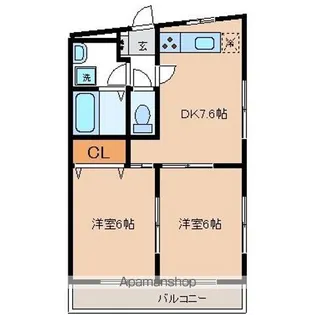 ハイネス岡【103号室】の間取り