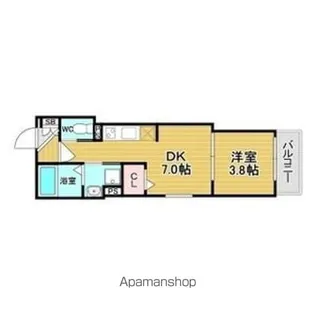 グランツ 喜連【301号室】の間取り