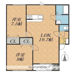 レジデンスコスモ【2階】の間取り