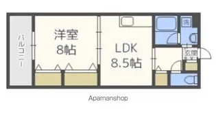 ウェイブレット百道【3階】の間取り