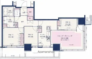 プラウドタワー小岩フロント【13F号室】の間取り
