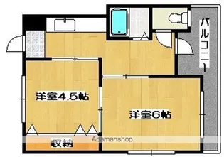 マンション楠木【4階】の間取り
