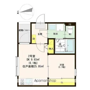 ルーチェテラス水切町【2階】の間取り