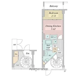ポラスト恵比寿(旧プライムアーバン目黒三田)【1階】の間取り