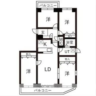BRO北野【901号室】の間取り