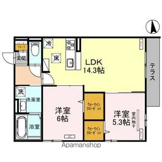 モンテゾーロ西田辺【105号室】の間取り