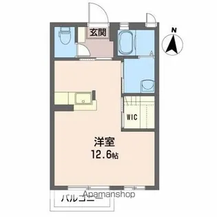 ウィスティアリア久留米【1階】の間取り