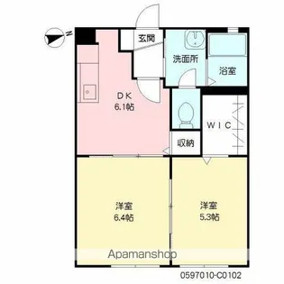 キャンベルハウス C棟【2階】の間取り