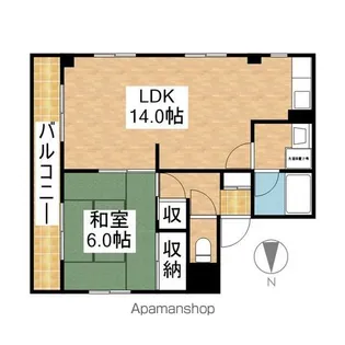 コーポ宮鍵【4階】の間取り
