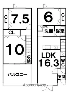 CLARTE(クラルテ)【107号室】の間取り