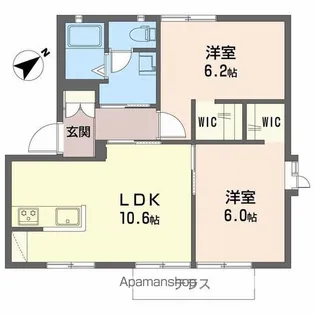 リトルフィールドD・E棟【1階】の間取り