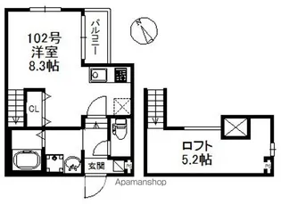 ポラリス箱崎【1階】の間取り