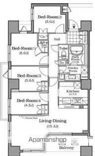 ザ・レジデンス本牧 横浜ベイサイド【7階】の間取り